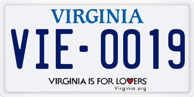 VA license plate VIE0019
