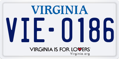 VA license plate VIE0186