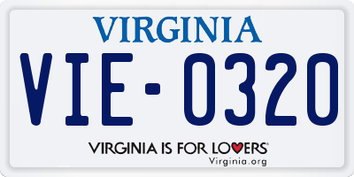 VA license plate VIE0320