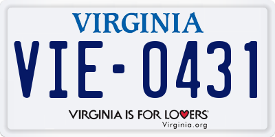 VA license plate VIE0431