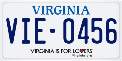 VA license plate VIE0456