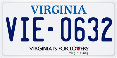 VA license plate VIE0632