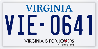VA license plate VIE0641