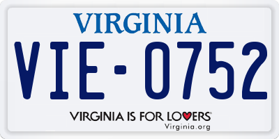 VA license plate VIE0752