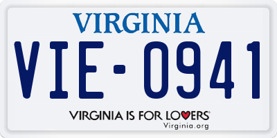 VA license plate VIE0941