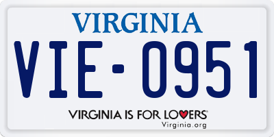 VA license plate VIE0951