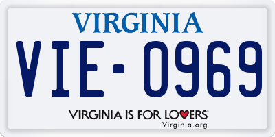 VA license plate VIE0969