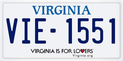 VA license plate VIE1551