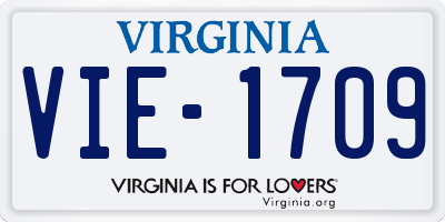 VA license plate VIE1709