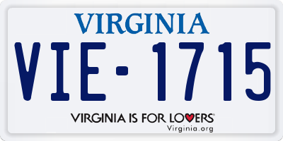 VA license plate VIE1715