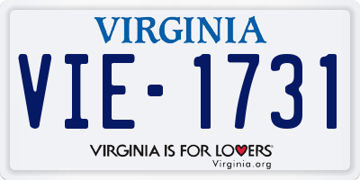 VA license plate VIE1731