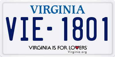 VA license plate VIE1801