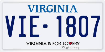 VA license plate VIE1807