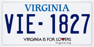 VA license plate VIE1827