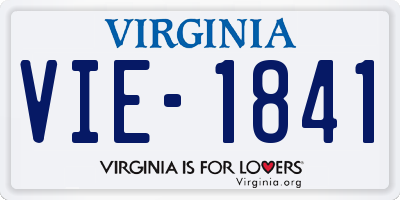 VA license plate VIE1841