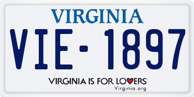 VA license plate VIE1897