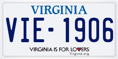 VA license plate VIE1906