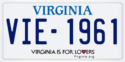 VA license plate VIE1961