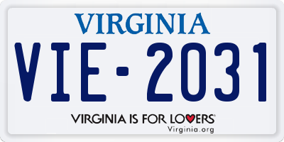 VA license plate VIE2031