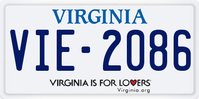 VA license plate VIE2086