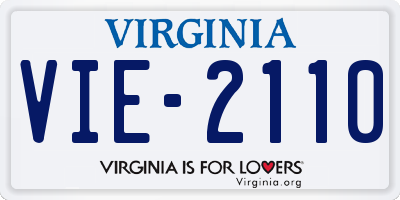 VA license plate VIE2110