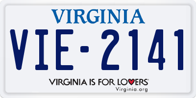 VA license plate VIE2141