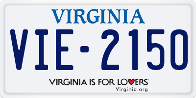 VA license plate VIE2150