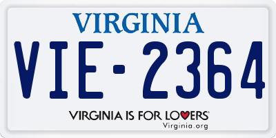 VA license plate VIE2364
