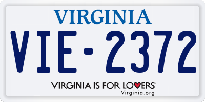VA license plate VIE2372