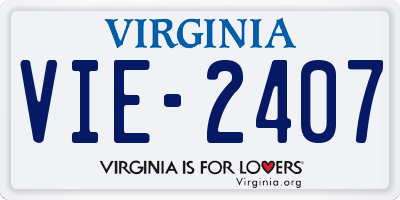 VA license plate VIE2407