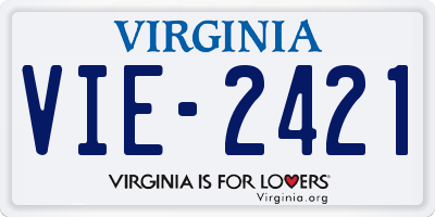 VA license plate VIE2421