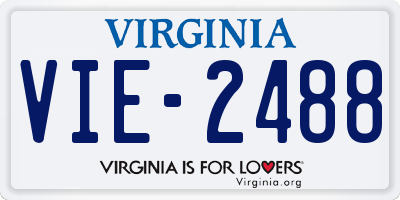 VA license plate VIE2488