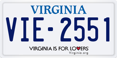 VA license plate VIE2551