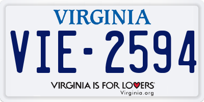 VA license plate VIE2594