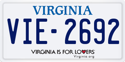 VA license plate VIE2692