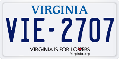 VA license plate VIE2707