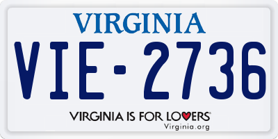 VA license plate VIE2736