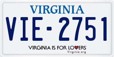 VA license plate VIE2751