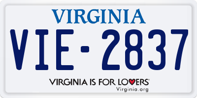 VA license plate VIE2837