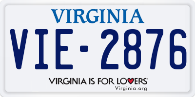 VA license plate VIE2876