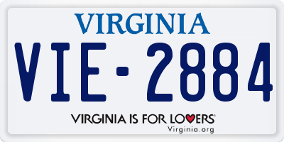 VA license plate VIE2884