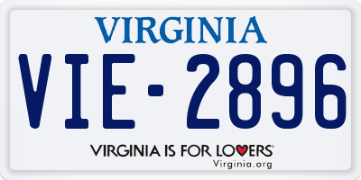 VA license plate VIE2896