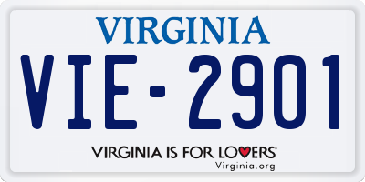VA license plate VIE2901