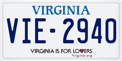 VA license plate VIE2940