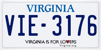 VA license plate VIE3176