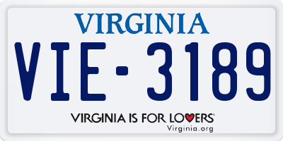 VA license plate VIE3189