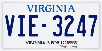 VA license plate VIE3247