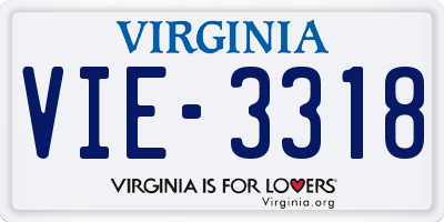 VA license plate VIE3318