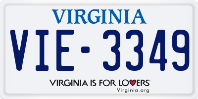VA license plate VIE3349