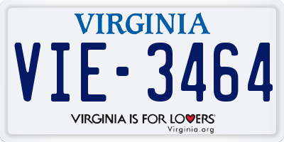 VA license plate VIE3464